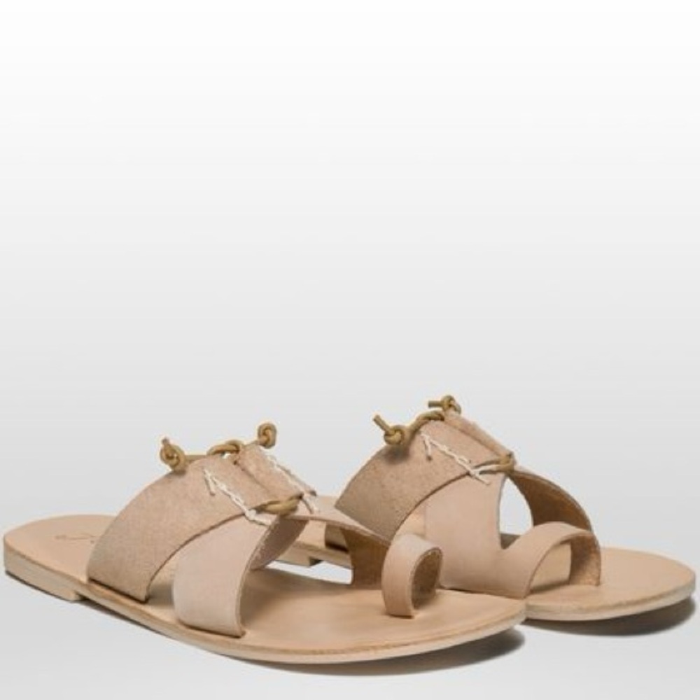 NWT Free People Sophie slip on Neutral Beige Leather Sandals  36/6